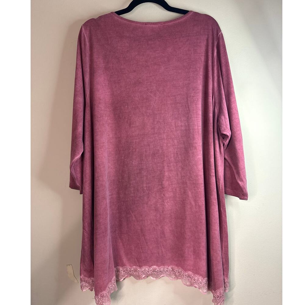 Lane Bryant 3/4 Sleeve Tunic Top Size 26/28 in Mauve - Picture 2 of 7